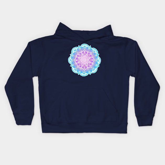 Pastel Vibes Flower Mandala Kids Hoodie by julieerindesigns